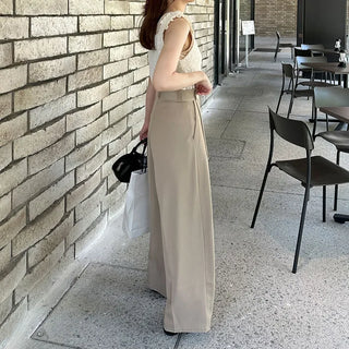 Pintuck wide slacks