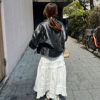 Frilled tiered skirt