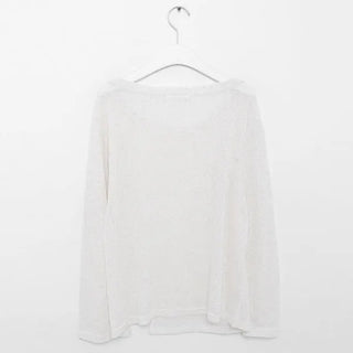 See-through slit round knit