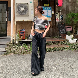 Asymmetrical Off-Shoulder T-Shirt