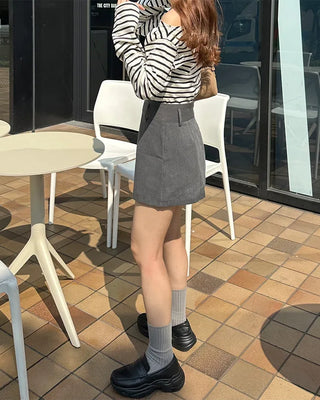 Boat neck long-sleeve T-shirt