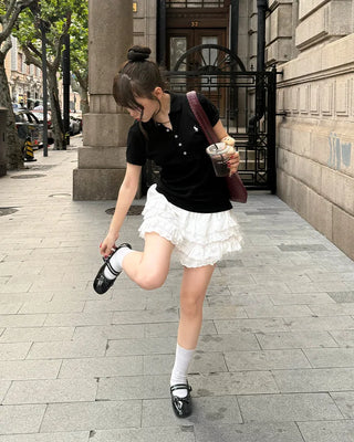 Lace frill shorts