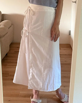Wrap Ribbon Long Skirt