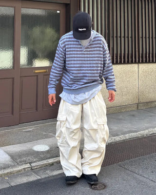 Cargo wide drawstring pants