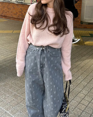 Oversized Boucle Round Knit
