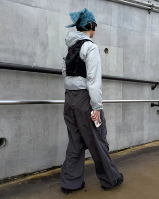 Cargo wide nylon pants