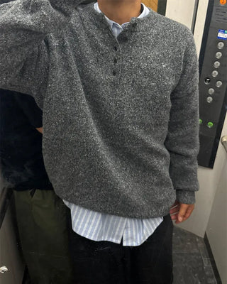 Henley neck basic knit