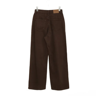 Colored cotton wide-leg pants