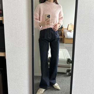 Stitched denim pants