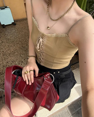 Square studded shoulder bag