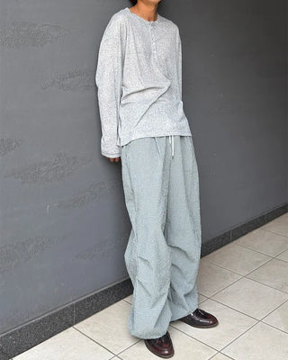 Checked parachute pants