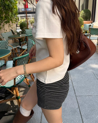 Striped micro shorts