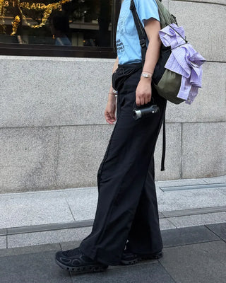 [1st Re-release] (ORIGINAL) Nylon Pintuck Wide Pants (black)