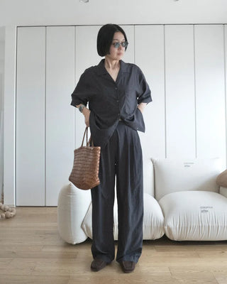 Nylon summer elastic waist pants
