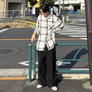Pintuck wide slacks