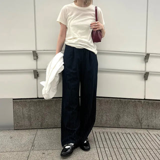 String stripe wide slacks