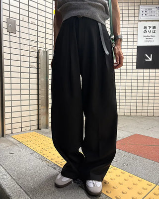 Two-pleat wide slacks