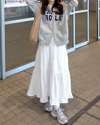 Can-can frill long skirt