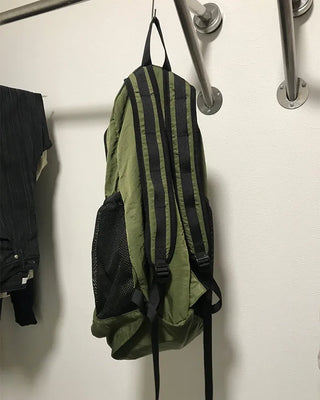 Nylon backpack with side pockets