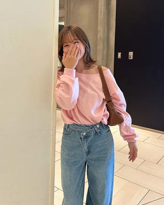 Off-shoulder sweatshirt