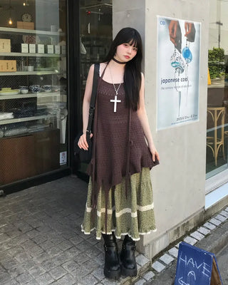 Floral lace tiered skirt