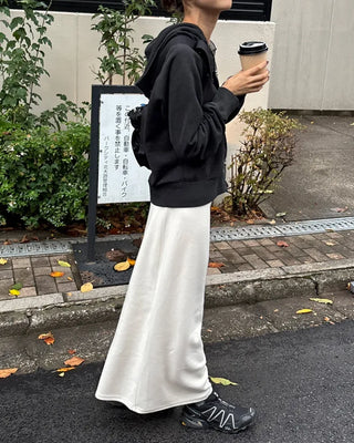 Ribbed long skirt