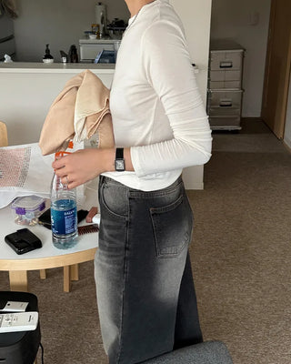 Round Basic Slim Long-Sleeve T-Shirt