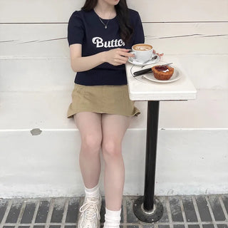 Belted mini skirt with side pockets