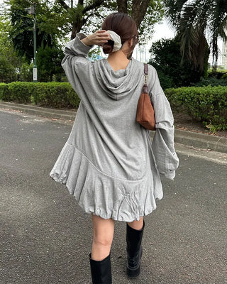 Peplum hoodie dress