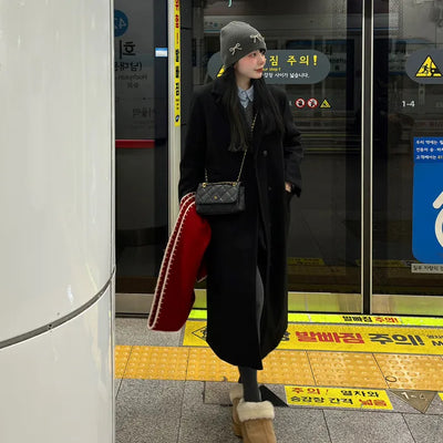 Tailored collar long coat