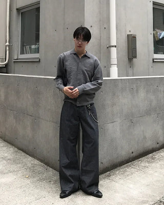 Semi-Clothed Polo Knit Cardigan