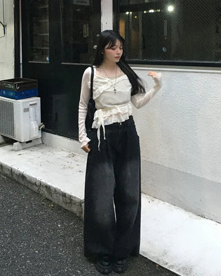 Layered ruffle knit