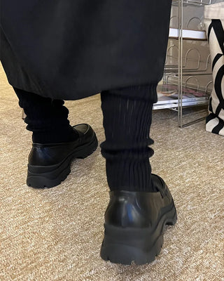 Loose long ribbed socks