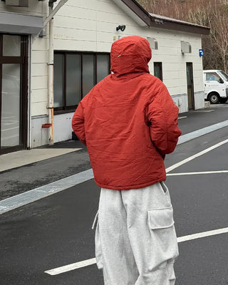 Oversized hooded down jacket