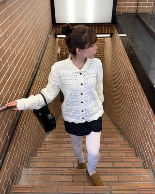 Perforated Lace Cardigan