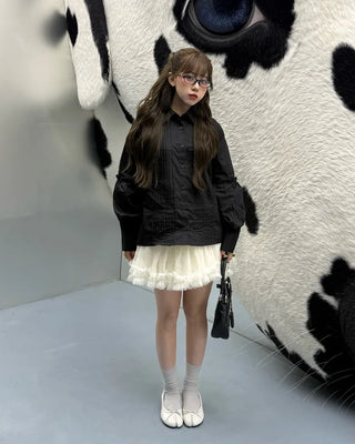(ORIGINAL) Basic Pintuck Shirring Shirt