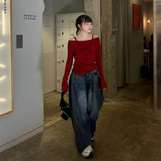 Vintage Washed Denim Pants
