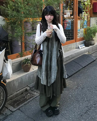 Oversized striped wide-leg pants