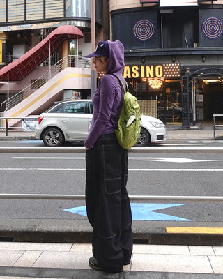 Colorful striped hooded parka