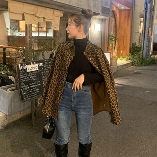 Leopard print oversized shirt