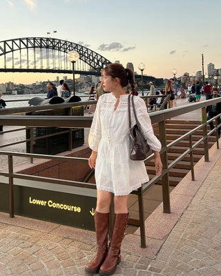 Bohemian Belt Set Flare Mini Dress