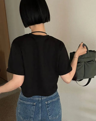 Basic semi-cropped T-shirt