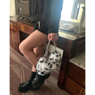 Leopard fur bag