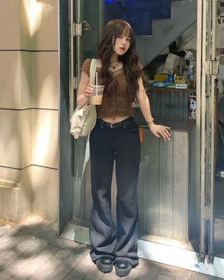 Cup-attached lace ribbon shirred top