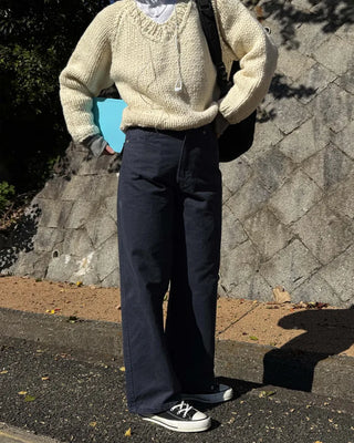 Handmade V-neck knit sweater