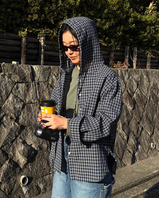Hoodie check shirt