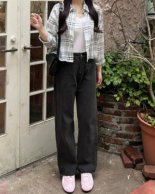 Checked cropped shirt
