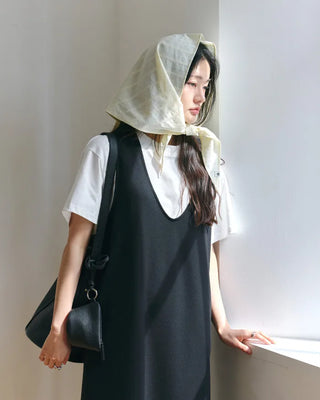 [8th Re-release] (ORIGINAL) Lined Cotton Scarf (cream)
