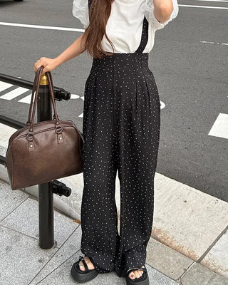 Pleated smoked overalls