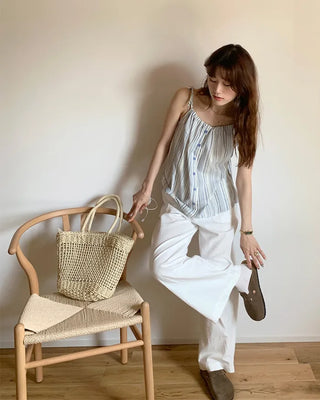 Pocket Banding Wide Pants